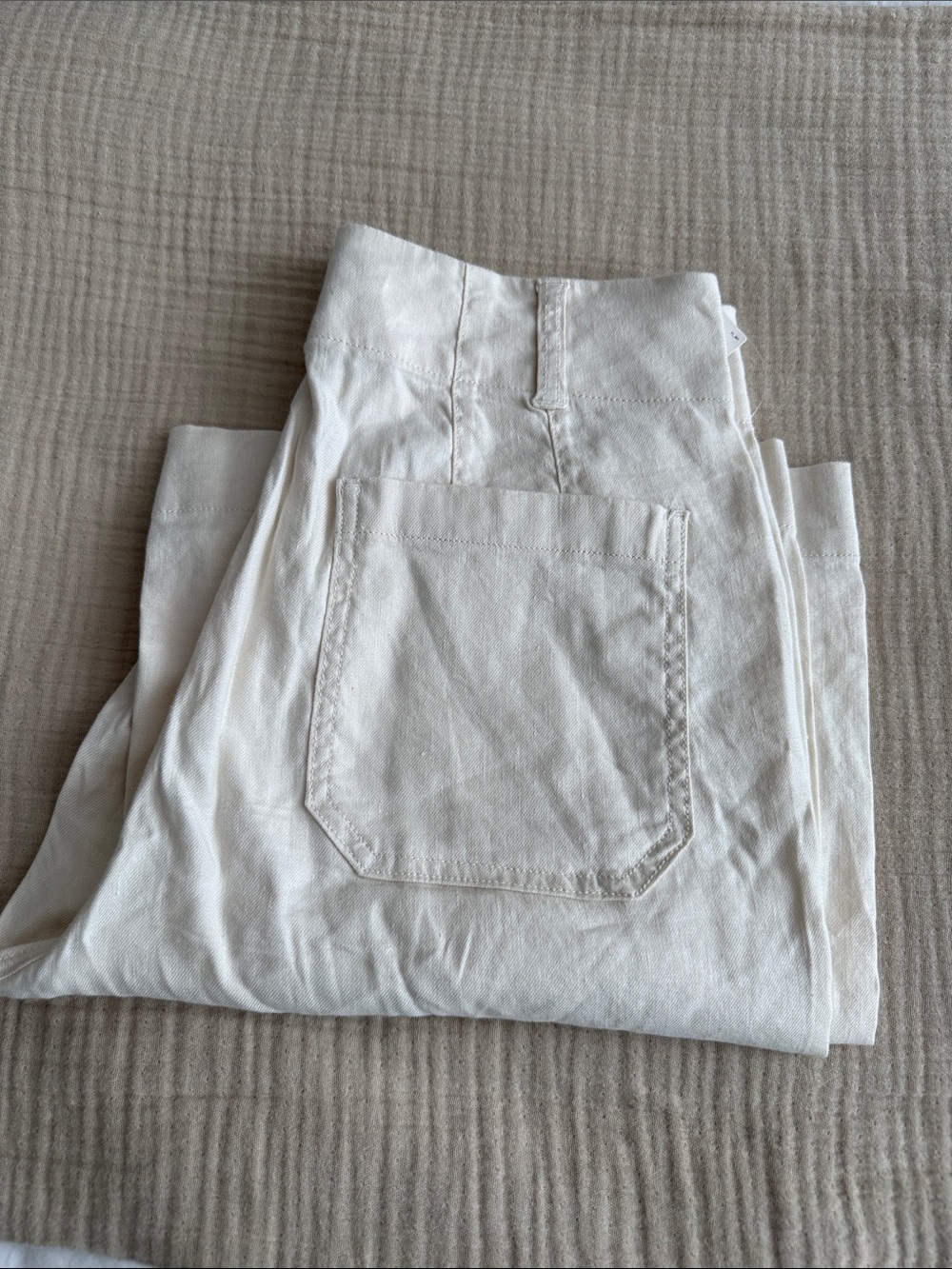 Maeve White High-Rise Colette Pants